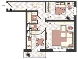 Продается 2-комнатная квартира ЖК КБС. Классика, дом 1, 54.6  м&sup2;, 8290000 рублей