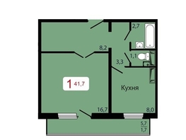 Продается 1-комнатная квартира ЖК КБС. Берег, дом 7 строение 5, 41.7  м², 6255000 рублей