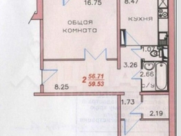 Продается 2-комнатная квартира Мужества ул, 60  м², 9999999 рублей