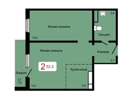 Продается 2-комнатная квартира ЖК Мичурино, дом 2 строение 7, 52.3 м², 5600000 рублей