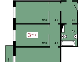 Продается 3-комнатная квартира ЖК Мичурино, дом 2 строение 5, 76.2 м², 8650000 рублей
