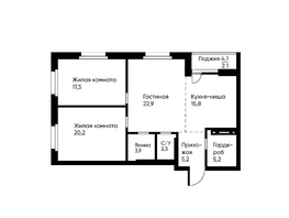 Продается 3-комнатная квартира ЖК Ранвэй, 94.3  м&sup2;, 15568930 рублей