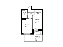 Продается 1-комнатная квартира ЖК Ранвэй, 54.5  м&sup2;, 9695550 рублей