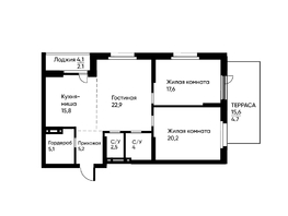 Продается 3-комнатная квартира ЖК Runway (Ранвэй), 99.6  м&sup2;, 16115280 рублей