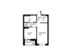Продается 1-комнатная квартира ЖК Ранвэй, 45.2  м&sup2;, 8565400 рублей