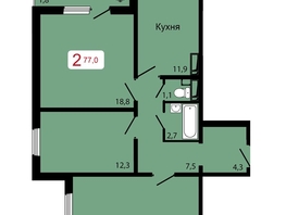 Продается 3-комнатная квартира ЖК КБС. Классика, дом 2, 77 м², 9390000 рублей