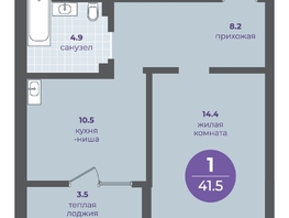 Продается 1-комнатная квартира ЖК Прогресс-квартал Перемены, дом 3, 38 м², 6017500 рублей