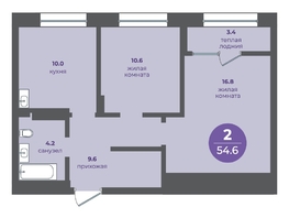 Продается 2-комнатная квартира ЖК Прогресс-квартал Перемены, дом 3, 51.2  м², 7917000 рублей