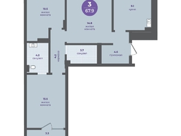 Продается 3-комнатная квартира ЖК Прогресс-квартал Перемены, дом 3, 64.6 м², 9506000 рублей