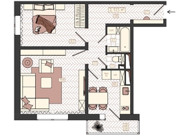 Продается 2-комнатная квартира ЖК КБС. Классика, дом 3, 53.5  м&sup2;, 8200000 рублей