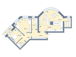 Продается 3-комнатная квартира ЖК Преображенский, дом 6, 110.51 м², 14250928 рублей