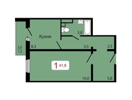 Продается 1-комнатная квартира ЖК КБС. Берег, дом 7 строение 5, 41.8  м², 6242830 рублей