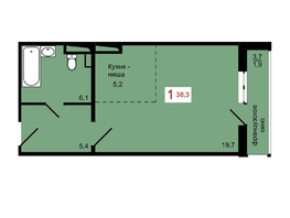 Продается 1-комнатная квартира ЖК КБС. Берег, дом 7 строение 1, 38.3  м², 5400000 рублей