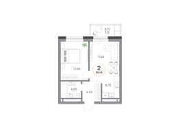 Продается 2-комнатная квартира ЖК Юдинский, дом 1.5, 39.49  м², 5631274 рублей