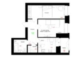 Продается 2-комнатная квартира ЖК Соцветие, дом 5.4, 53.41  м², 7480000 рублей