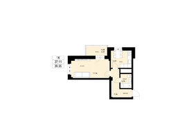 Продается 1-комнатная квартира ЖК ЛЕТО, дом 1, 39.4  м², 5713000 рублей