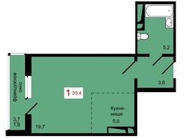 Продается 1-комнатная квартира ЖК КБС. Берег, дом 7 строение 2, 35.4  м&sup2;, 5100000 рублей