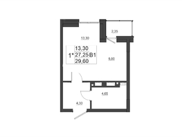Продается Студия ЖК Дивные Дали, 1 очередь, 29.05  м&sup2;, 4150000 рублей