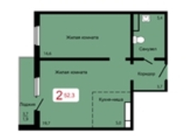 Продается 2-комнатная квартира ЖК Мичурино, дом 2 стр 7, 52.3  м&sup2;, 6200000 рублей