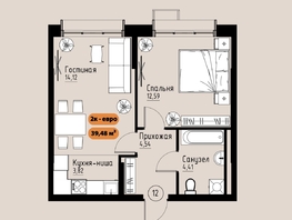 Продается 2-комнатная квартира ЖК Премьер парк, 37.73  м&sup2;, 6300910 рублей