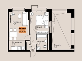 Продается 2-комнатная квартира ЖК Премьер парк, 41.78  м&sup2;, 8021760 рублей
