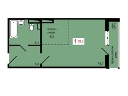 Продается 1-комнатная квартира ЖК КБС. Берег, дом 7 строение 1, 38.3  м&sup2;, 5800000 рублей