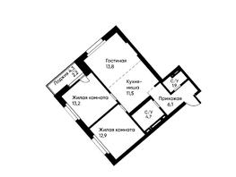 Продается 3-комнатная квартира ЖК Runway (Ранвэй), 65.8  м&sup2;, 11082490 рублей