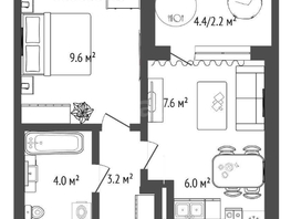 Продается 2-комнатная квартира ЖК Тихие зори, дом Гранит корпус 1, 32.6  м&sup2;, 5800000 рублей