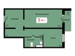 Продается 1-комнатная квартира ЖК Мичурино, дом 2 стр 6, 45.1  м&sup2;, 5200000 рублей