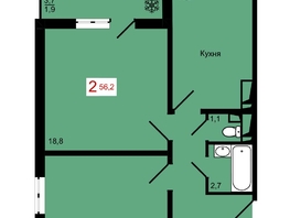 Продается 2-комнатная квартира ЖК Мичурино, дом 4 стр 4, 56.2  м&sup2;, 7900000 рублей