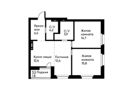 Продается 3-комнатная квартира ЖК Ранвэй, 73.3  м&sup2;, 12461000 рублей