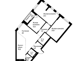 Продается 4-комнатная квартира ЖК Ранвэй, 115.5  м&sup2;, 18664800 рублей