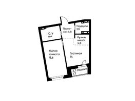 Продается 2-комнатная квартира ЖК Ранвэй, 53  м&sup2;, 9195500 рублей