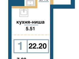 Продается Студия ЖК Нанжуль-Солнечный, дом 12, 22.2  м&sup2;, 2990000 рублей