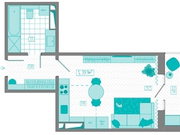 Продается 1-комнатная квартира ЖК КБС. Берег, дом 7 строение 5, 39.9  м&sup2;, 6300000 рублей