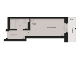 Продается Студия ЖК Дуэт, дом 1, 22.4  м&sup2;, 3136000 рублей