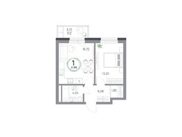 Продается 1-комнатная квартира ЖК Юдинский, дом 1.5, 41.99  м&sup2;, 5861804 рублей