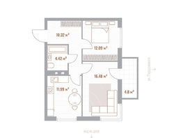 Продается 2-комнатная квартира ЖК Николаевские кварталы, 56.7  м&sup2;, 12474000 рублей