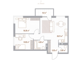 Продается 2-комнатная квартира ЖК Николаевские кварталы, 71.64  м&sup2;, 15044400 рублей