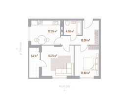 Продается 2-комнатная квартира ЖК Николаевские кварталы, 58.17  м&sup2;, 11750340 рублей