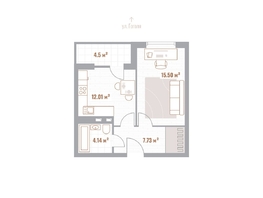 Продается 1-комнатная квартира ЖК Николаевские кварталы, 41.58  м&sup2;, 8731800 рублей