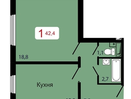 Продается 1-комнатная квартира ЖК КБС. Берег, дом 7 строение 6, 42.4  м&sup2;, 6589000 рублей