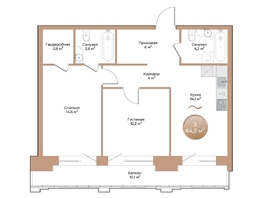 Продается 2-комнатная квартира ЖК Небо над Енисеем, 64.5  м&sup2;, 10965000 рублей
