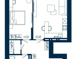 Продается 2-комнатная квартира ЖК АЭРО, дом 1, 55.82  м&sup2;, 9750000 рублей