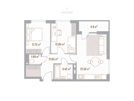 Продается 2-комнатная квартира  Николаевские кварталы, Воскресенский, 64.21  м&sup2;, 12842000 рублей