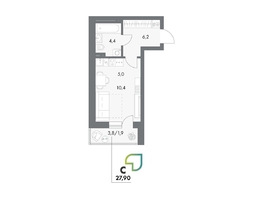 Продается Студия ЖК Аллея Парк, 4 этап, 27.8  м&sup2;, 4587000 рублей