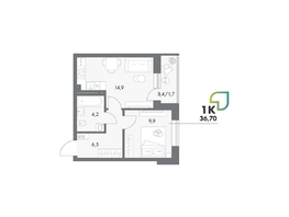Продается Студия ЖК Аллея Парк, 4 этап, 36.7  м&sup2;, 5688500 рублей