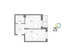 Продается Студия ЖК Аллея Парк, 4 этап, 42.5  м&sup2;, 6077500 рублей