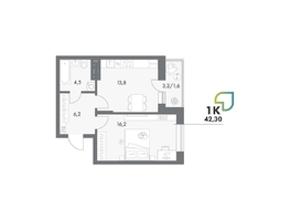 Продается Студия ЖК Аллея Парк, 4 этап, 42.3  м&sup2;, 6091200 рублей