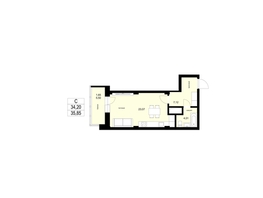 Продается 1-комнатная квартира Аральская ул, 35.85  м&sup2;, 4250000 рублей